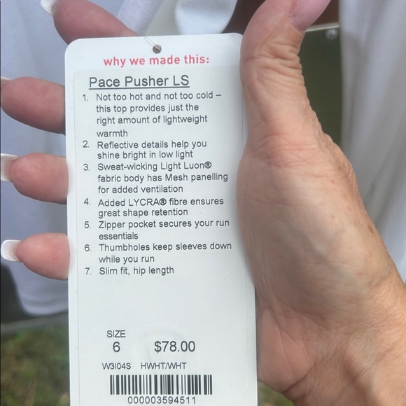 Lululemon Athletica White Long Sleeve Top sz6 - Picture 3 of 3